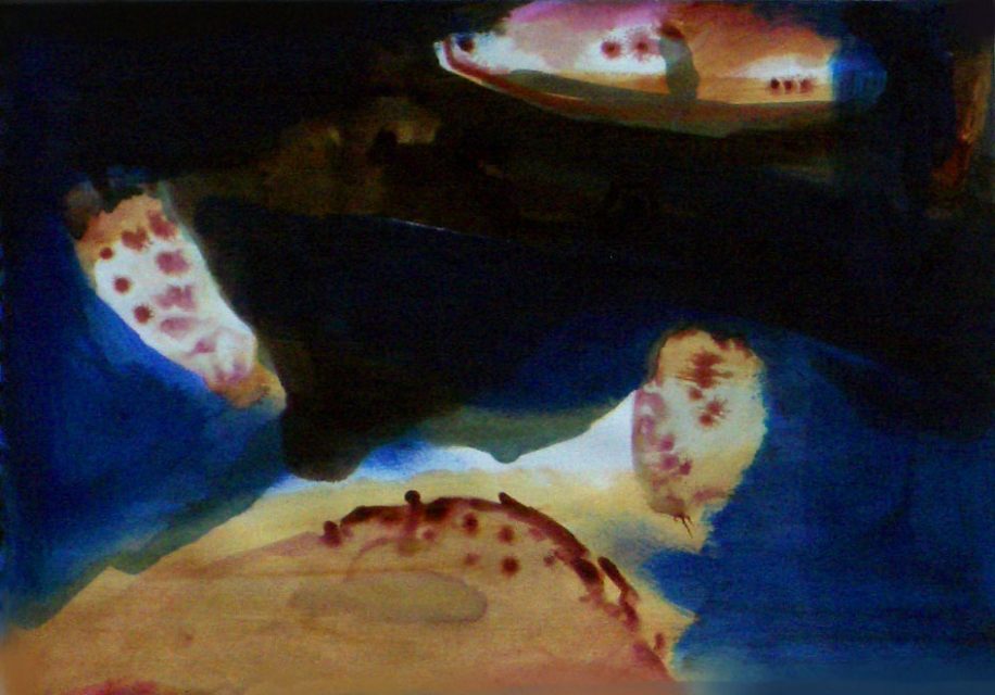 "Coral reef" 30 x 40 cm. Ink, varnish on paper.