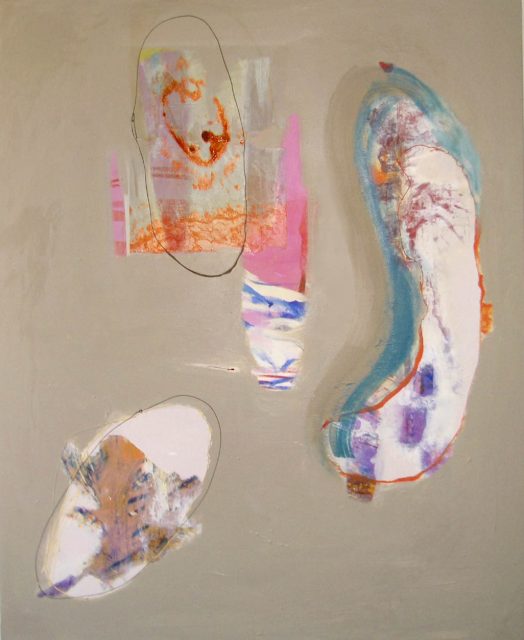 "Coral sea" 162 x 130 cm. Transfer and acrylic on canvas.