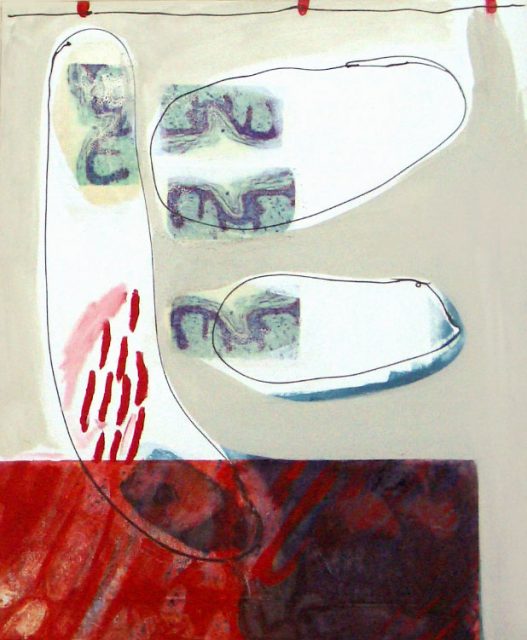 "Red sea" 73 x 60 cm. Mixed technique on canvas.