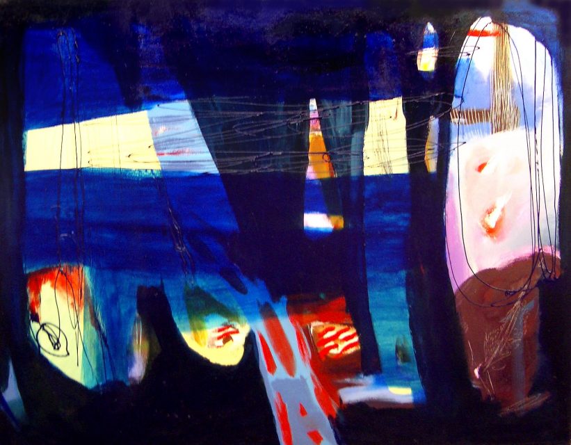 "Deep blue" 114 x 146 cm. mixed technique on canvas.