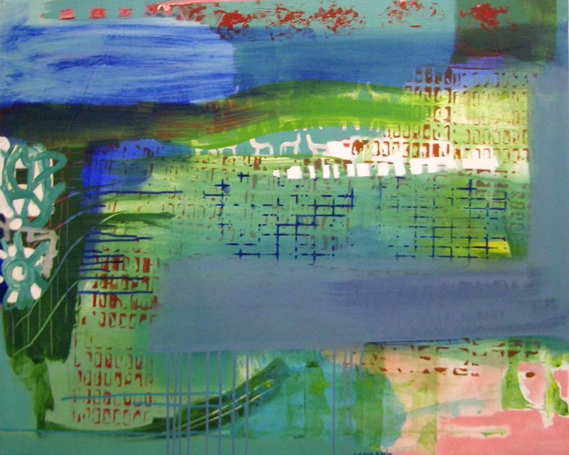 45 serie mundos líquidos. mundo líquido azul, 73 X 92 cm, acrílico sobre lienzo