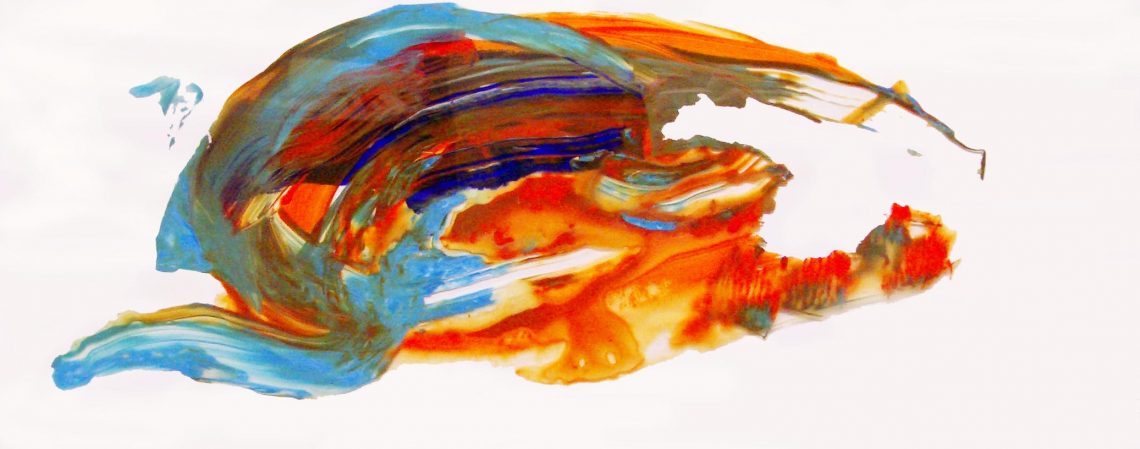 pequeño mundo líquido 3, 25 x 50 cm,acetato, collage y acrílico