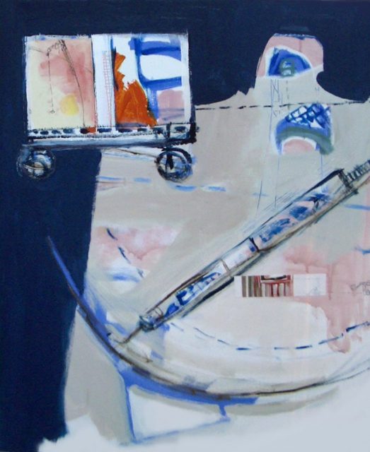 "construction process II" 91 x 73 cm. Pencil, paper and acrylic on canvas