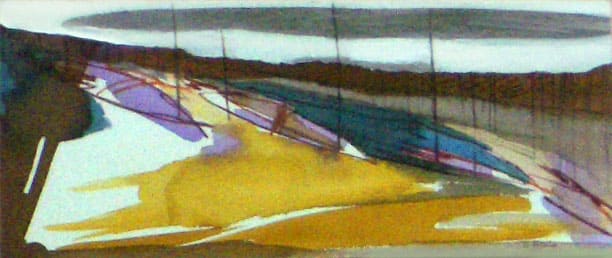 'Niger river'  12 X 27 cm.  Watercolour on paper.