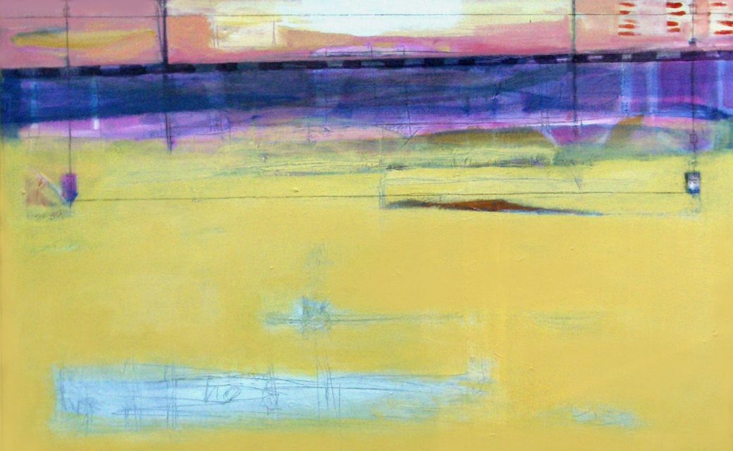 "Bridge structure X"  81 x 130 cm. Pencil and acrylic on canvas