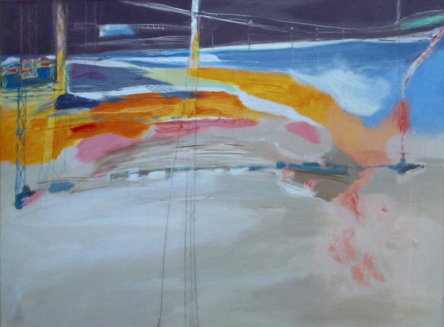 "electrical structure II" 97 x 130 cm. Pencil and acrylic on canvas