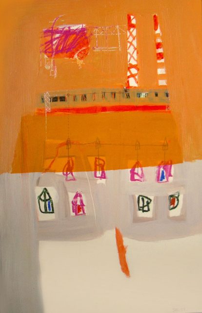 "Towers" 50 x 30 cm. Mixed technique on cardboard.